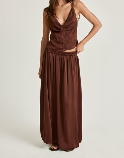 Enzo Maxi Skirt (Chocolate)