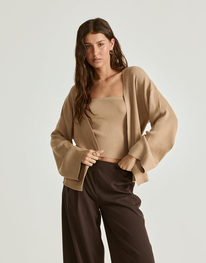 Monet Cardigan (Dark Sand)