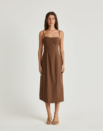Duran Midi Dress (Chocolate)