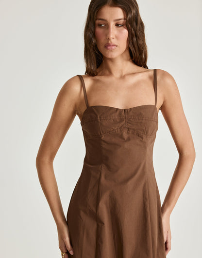 Duran Midi Dress (Chocolate)