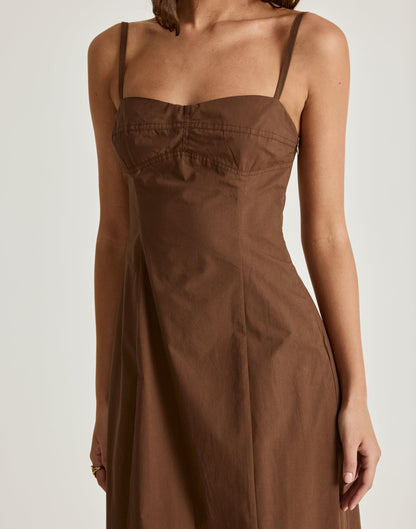 Duran Midi Dress (Chocolate)