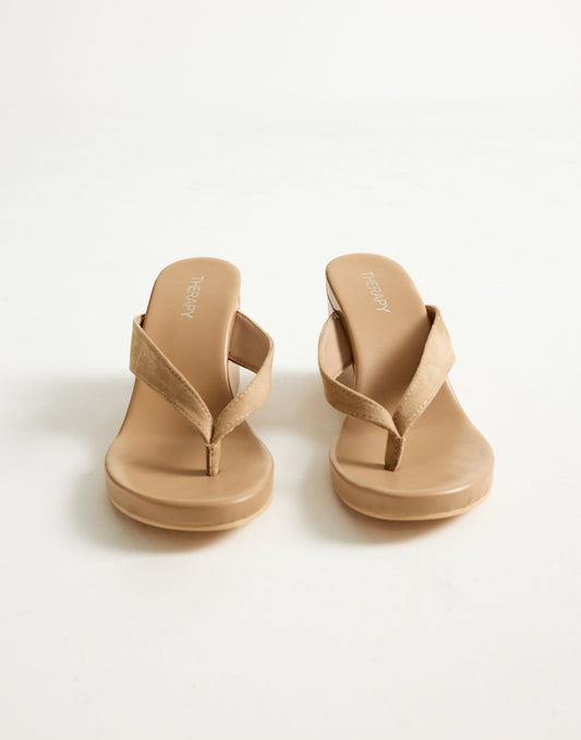 Ren Wedges (Cashew Microsuede) - By Therapy