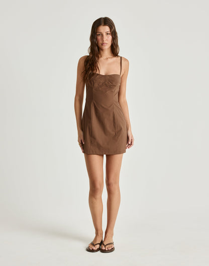 Duran Mini Dress (Chocolate)
