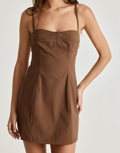 Duran Mini Dress (Chocolate)