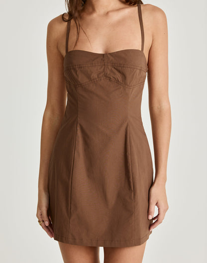 Duran Mini Dress (Chocolate)