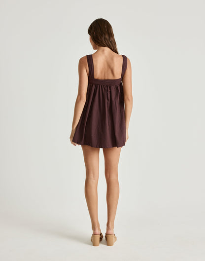 Sutton Mini Dress (Dark Mahogany)