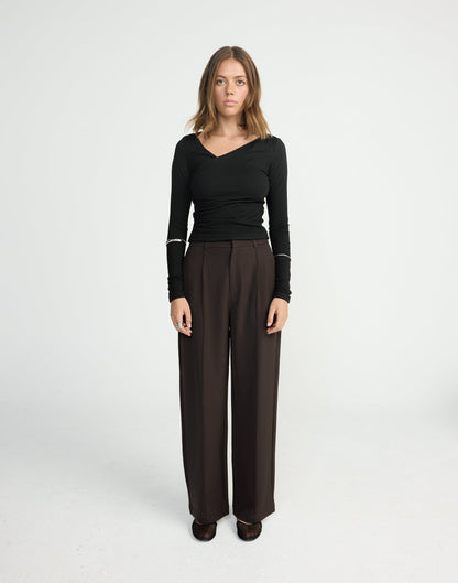 Vandelia Pants - Petite (Chocolate)