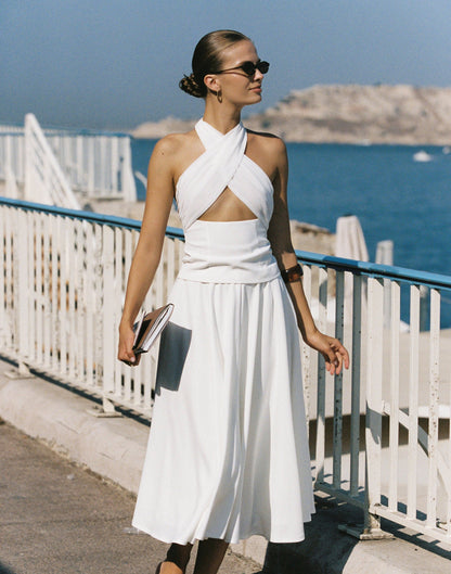 Sara Midi Skirt (Off White)