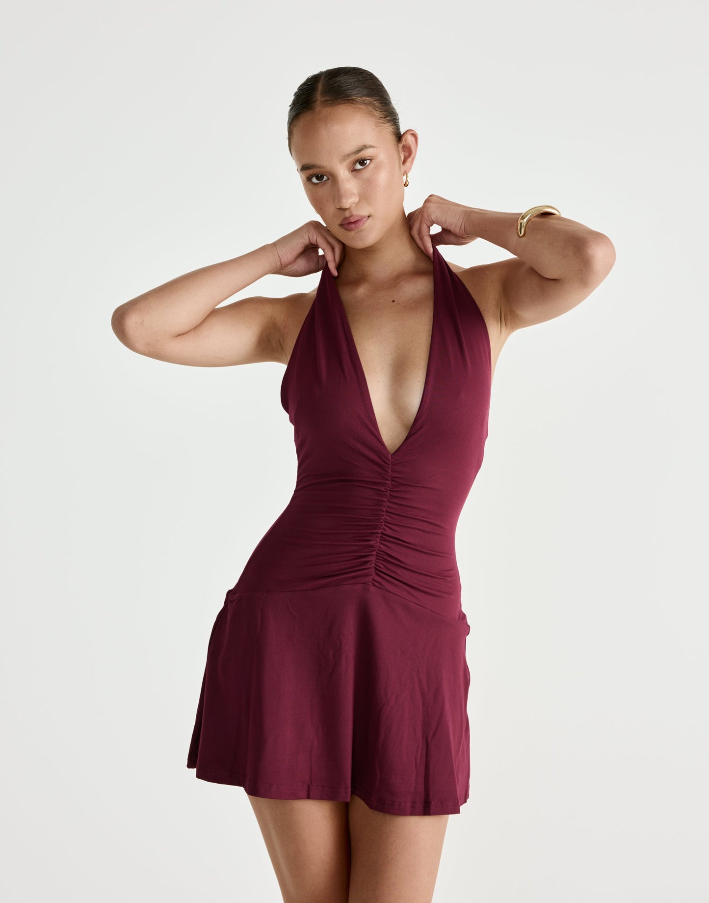 Araminta Mini Dress (Plum)