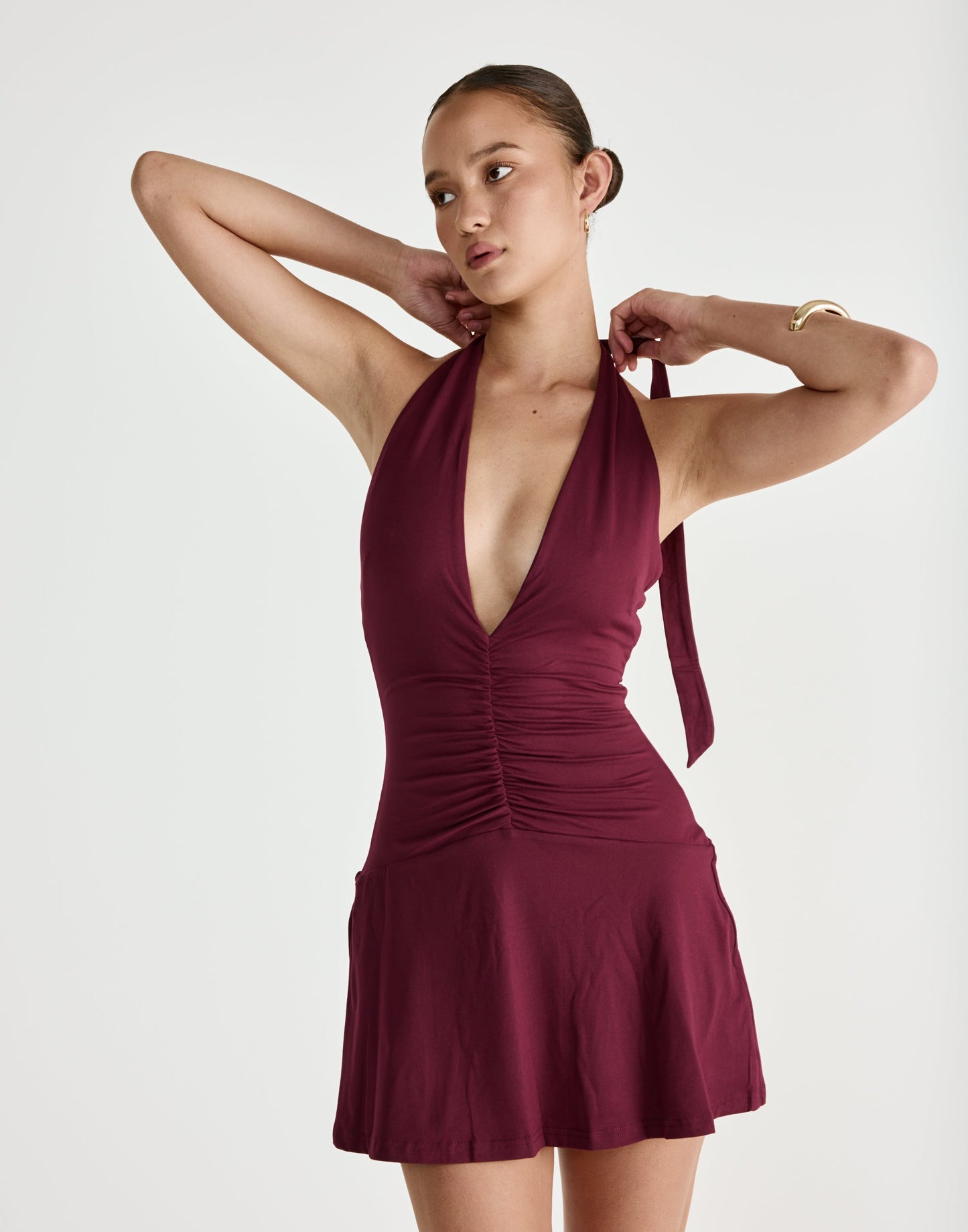 Araminta Mini Dress (Plum)