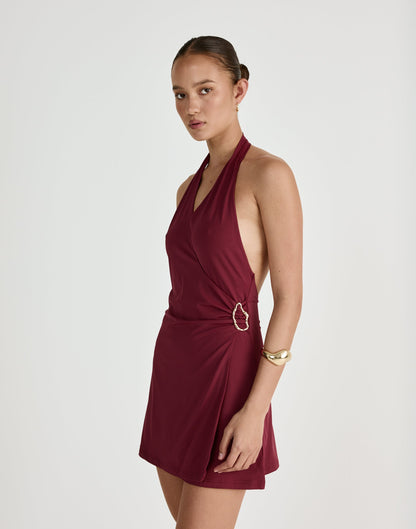 Agnete Mini Dress (Plum)