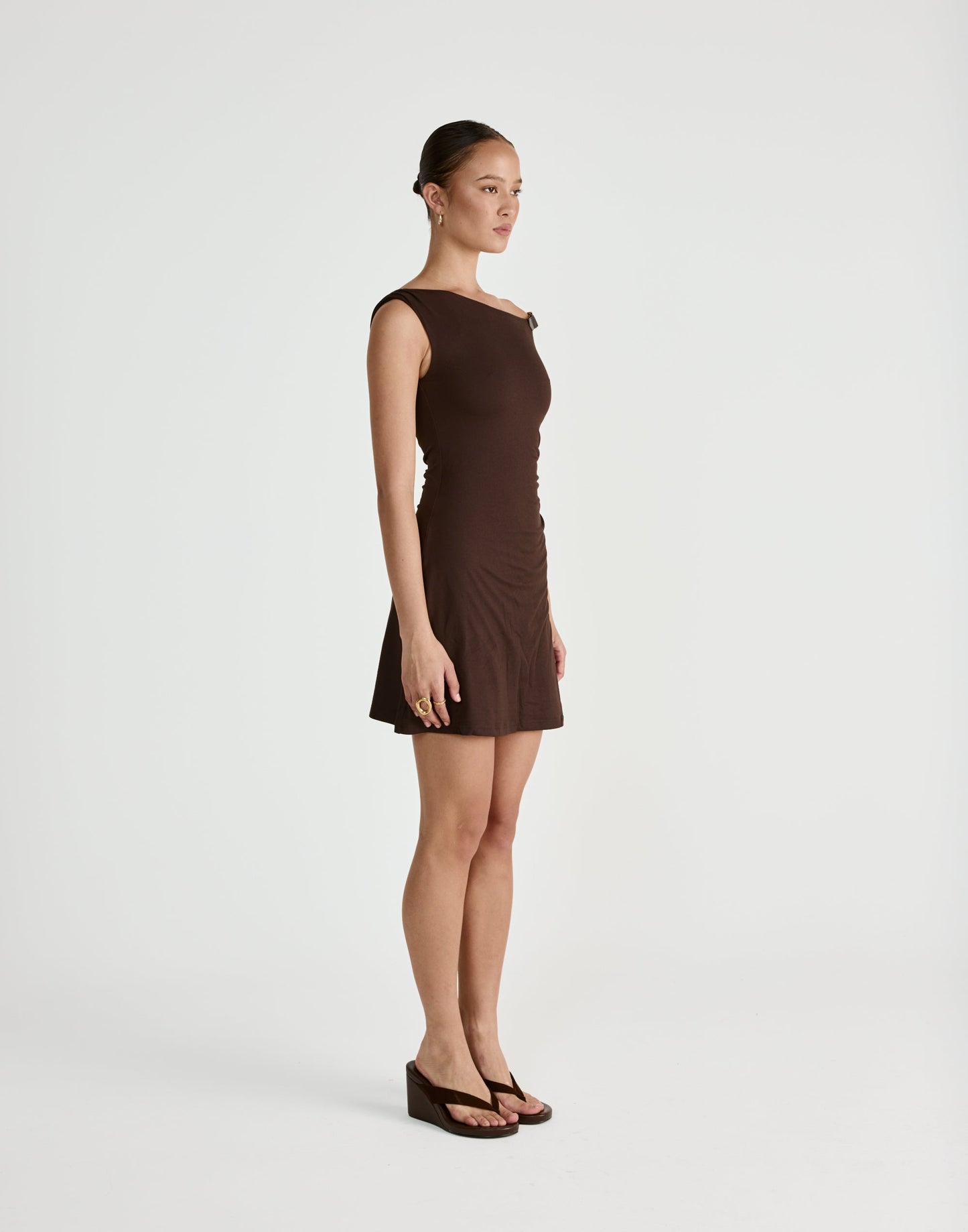 Lundy Mini Dress (Chocolate)