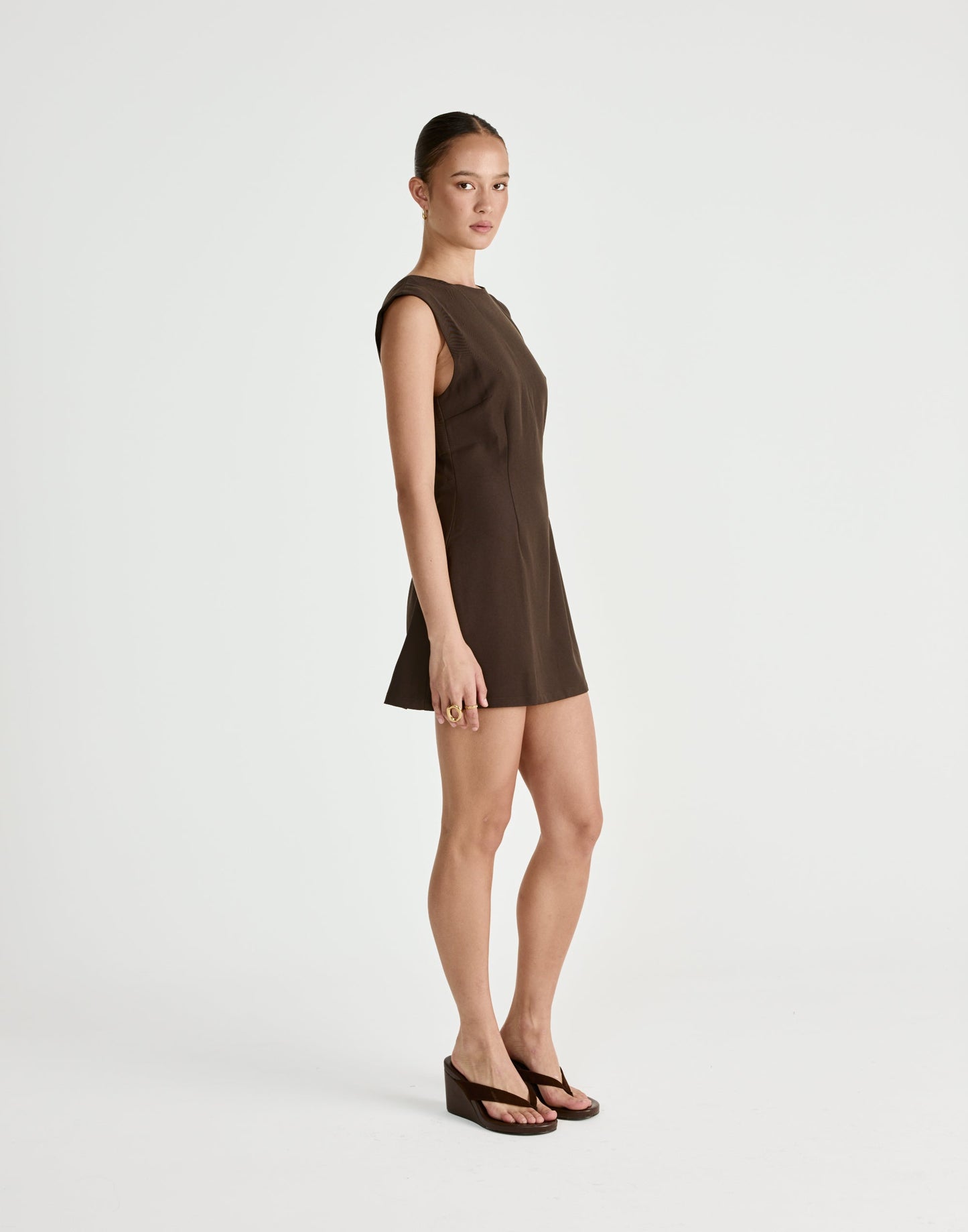 Cedric Mini Dress (Chocolate)