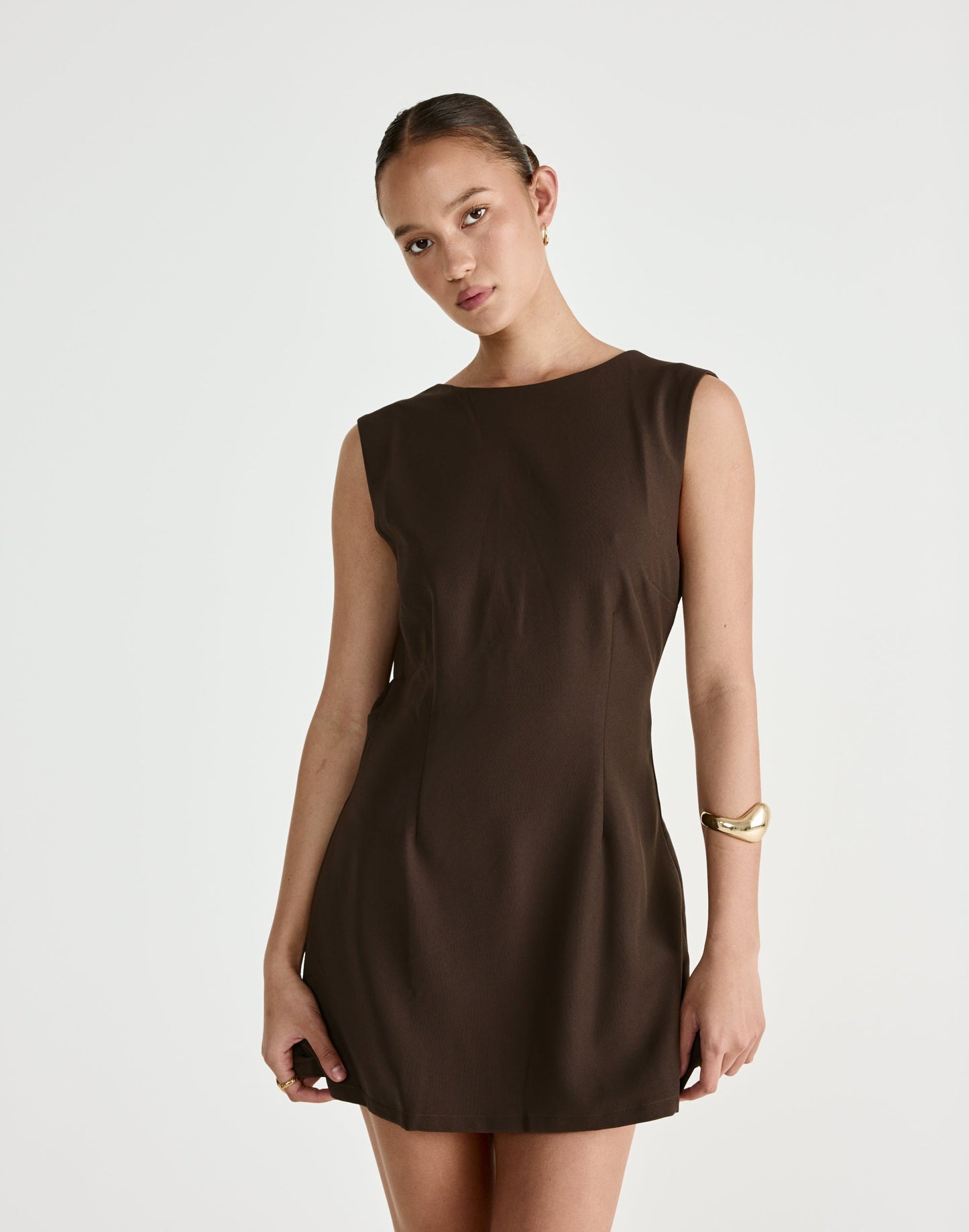 Cedric Mini Dress (Chocolate)