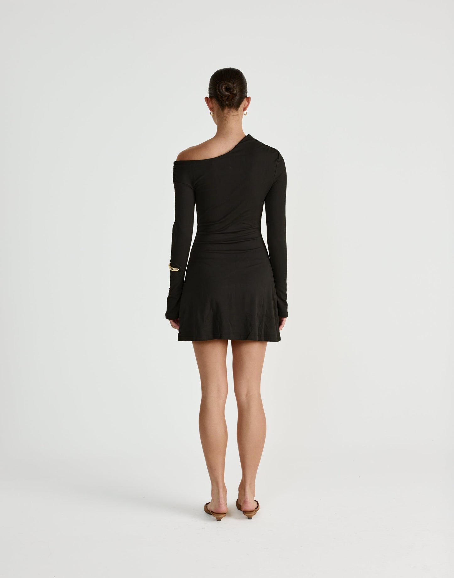 Ozias Long Sleeve Mini Dress (Black)