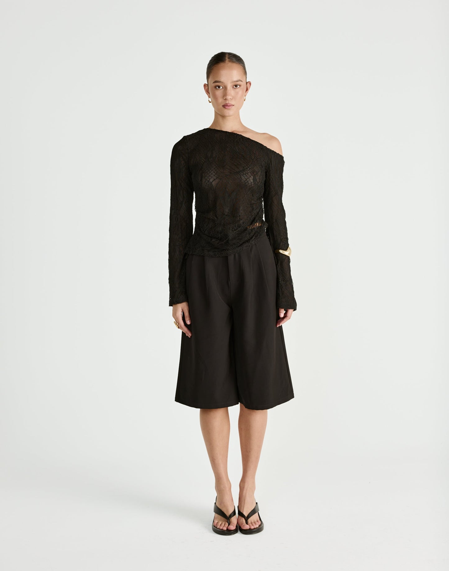 Abril Long Sleeve Top (Black)