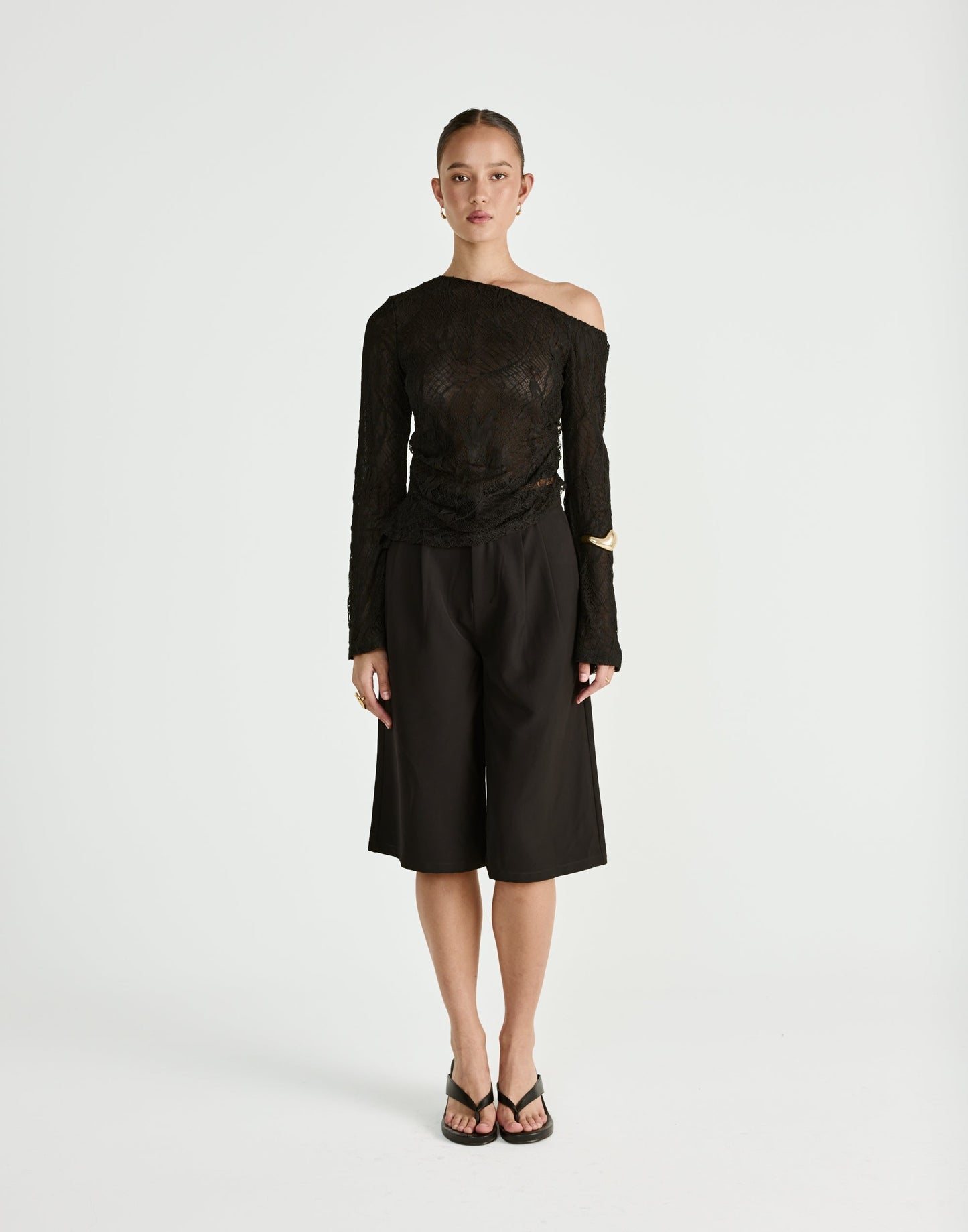 Abril Long Sleeve Top (Black)