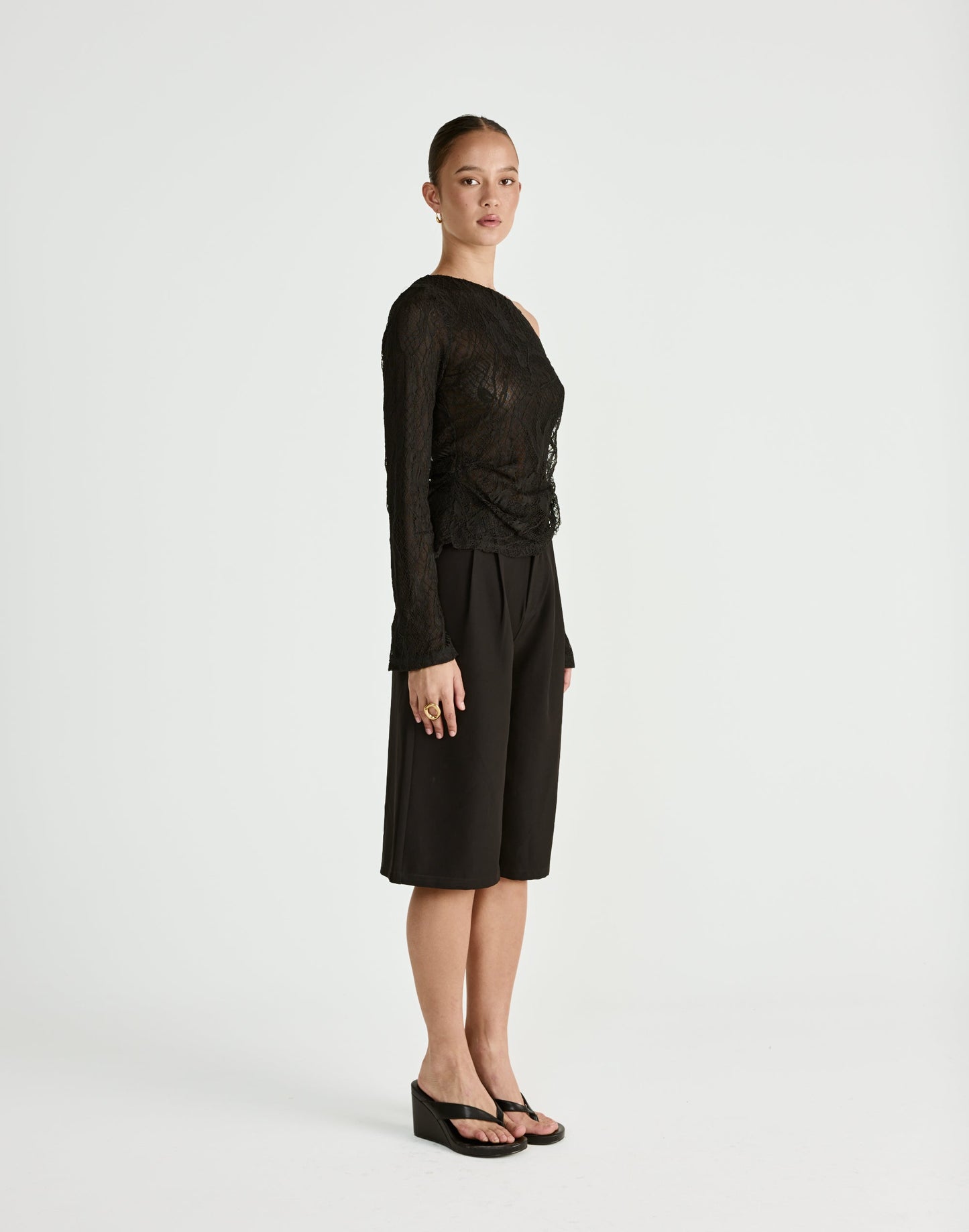 Abril Long Sleeve Top (Black)