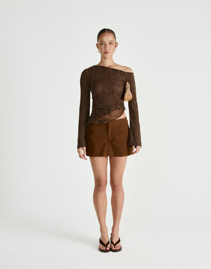 Abril Long Sleeve Top (Chocolate)