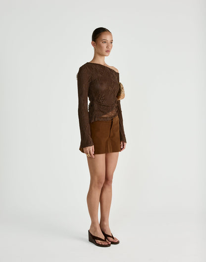 Abril Long Sleeve Top (Chocolate)