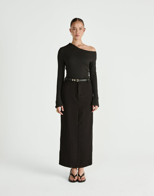 Ozias Long Sleeve Top (Black)