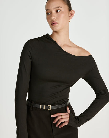 Ozias Long Sleeve Top (Black)