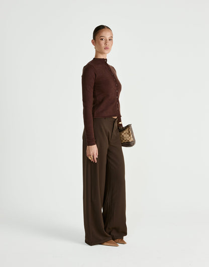 Coen Long Sleeve Top (Chocolate)