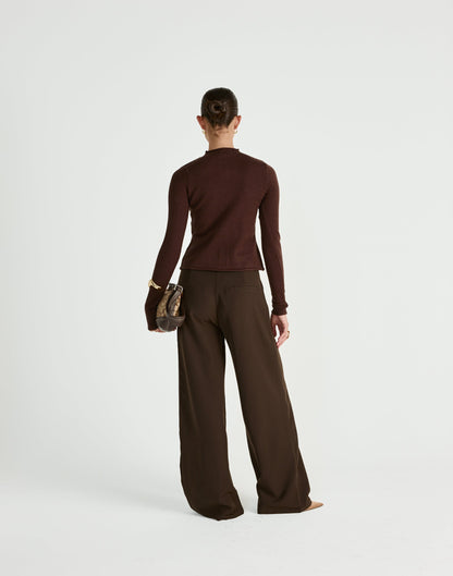 Coen Long Sleeve Top (Chocolate)