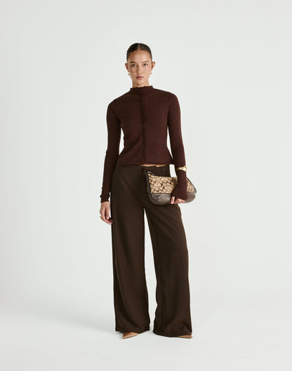 Coen Long Sleeve Top (Chocolate)
