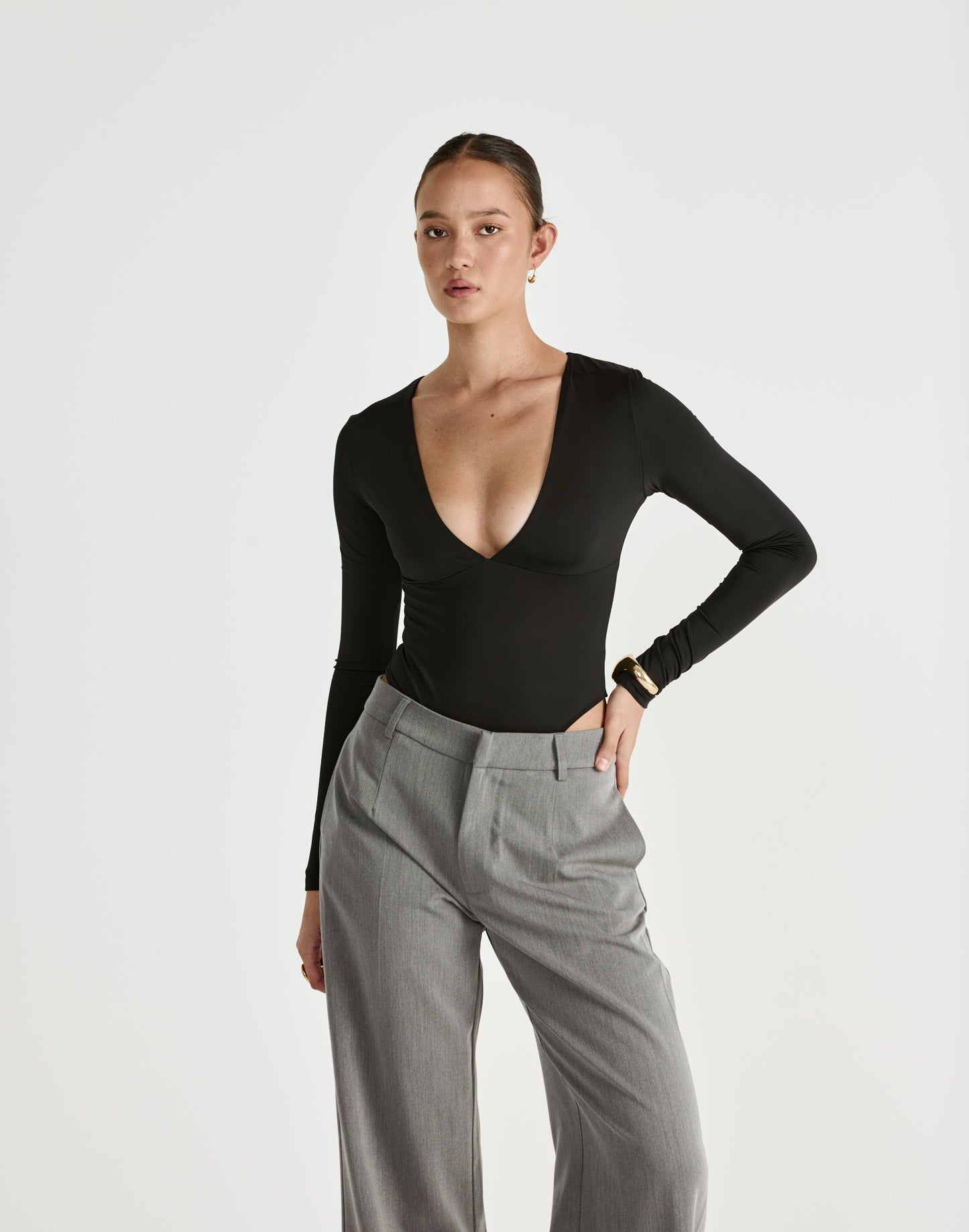 Landry Long Sleeve Bodysuit (Black)