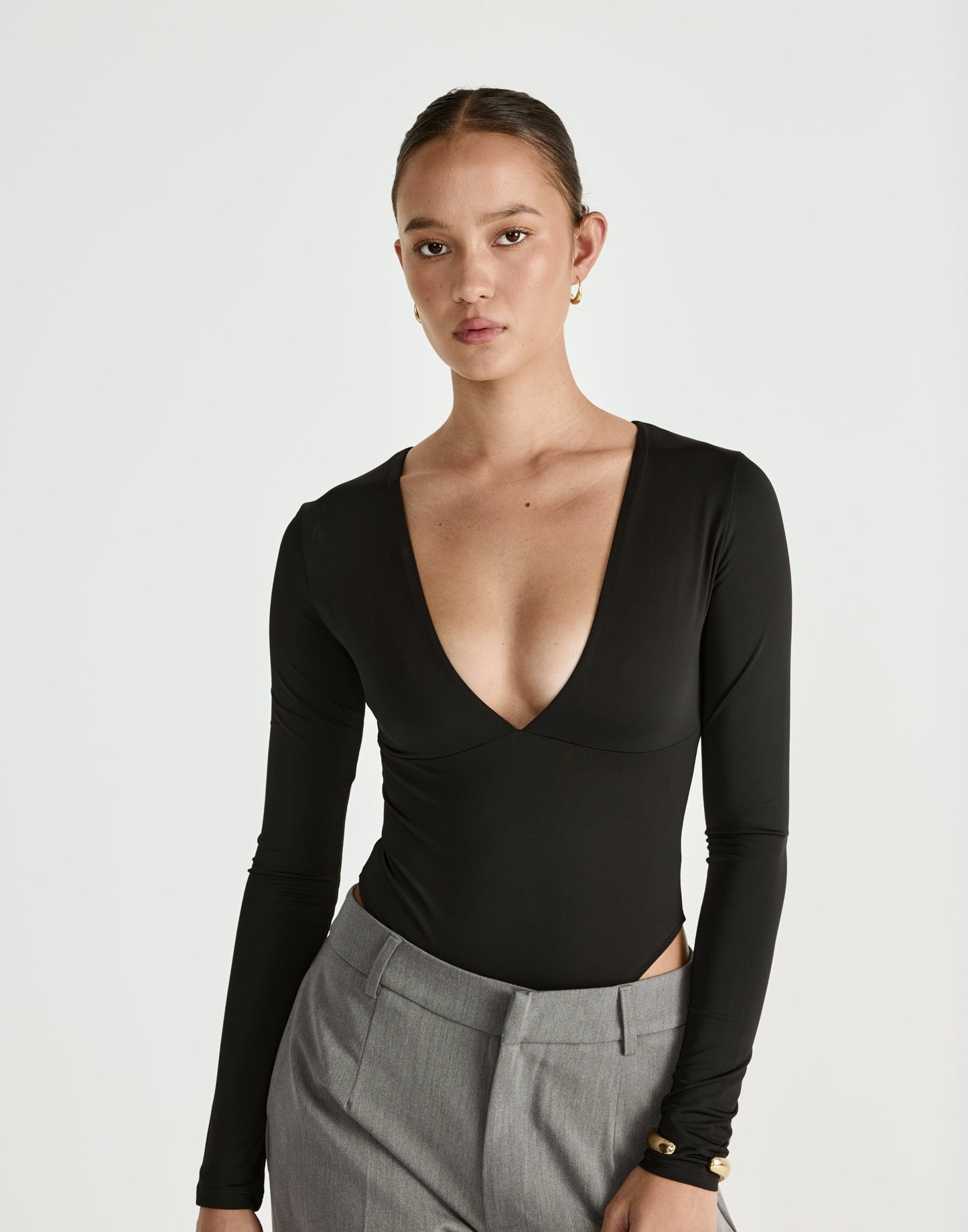 Landry Long Sleeve Bodysuit (Black)