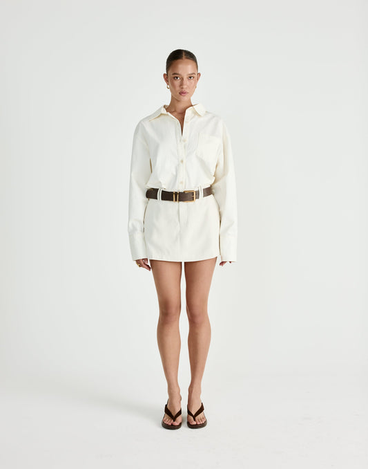 Lettie Mini Skirt (Oat)