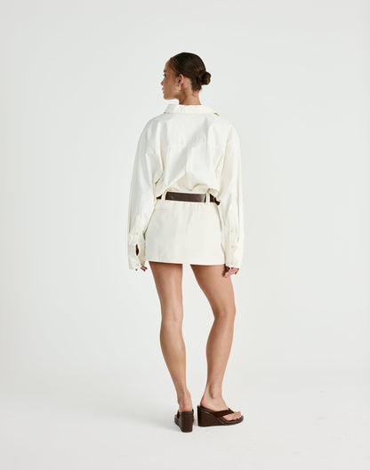 Lettie Mini Skirt (Oat)