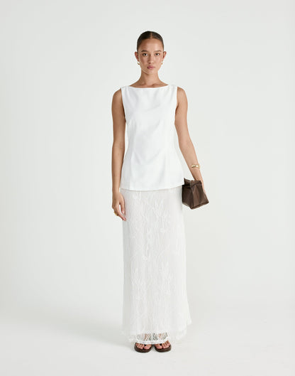 Sita Maxi Skirt (White)