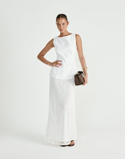 Sita Maxi Skirt (White)