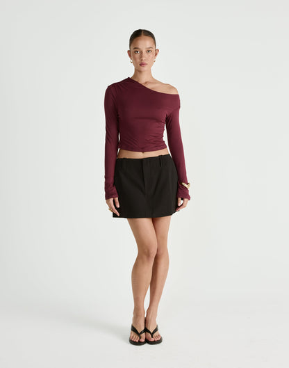 Ozias Long Sleeve Top (Plum)