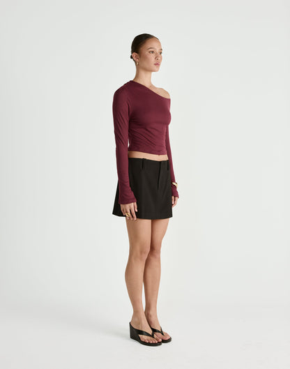 Ozias Long Sleeve Top (Plum)