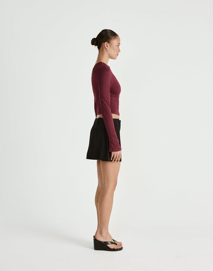 Ozias Long Sleeve Top (Plum)