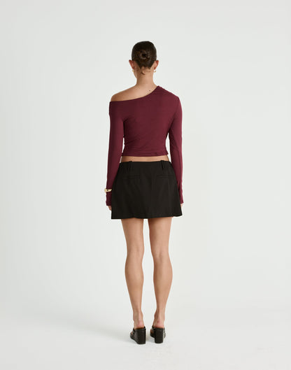 Ozias Long Sleeve Top (Plum)