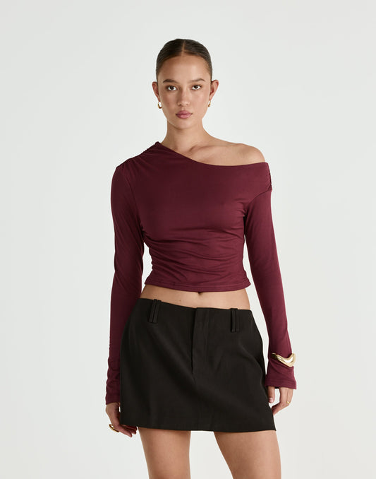 Ozias Long Sleeve Top (Plum)