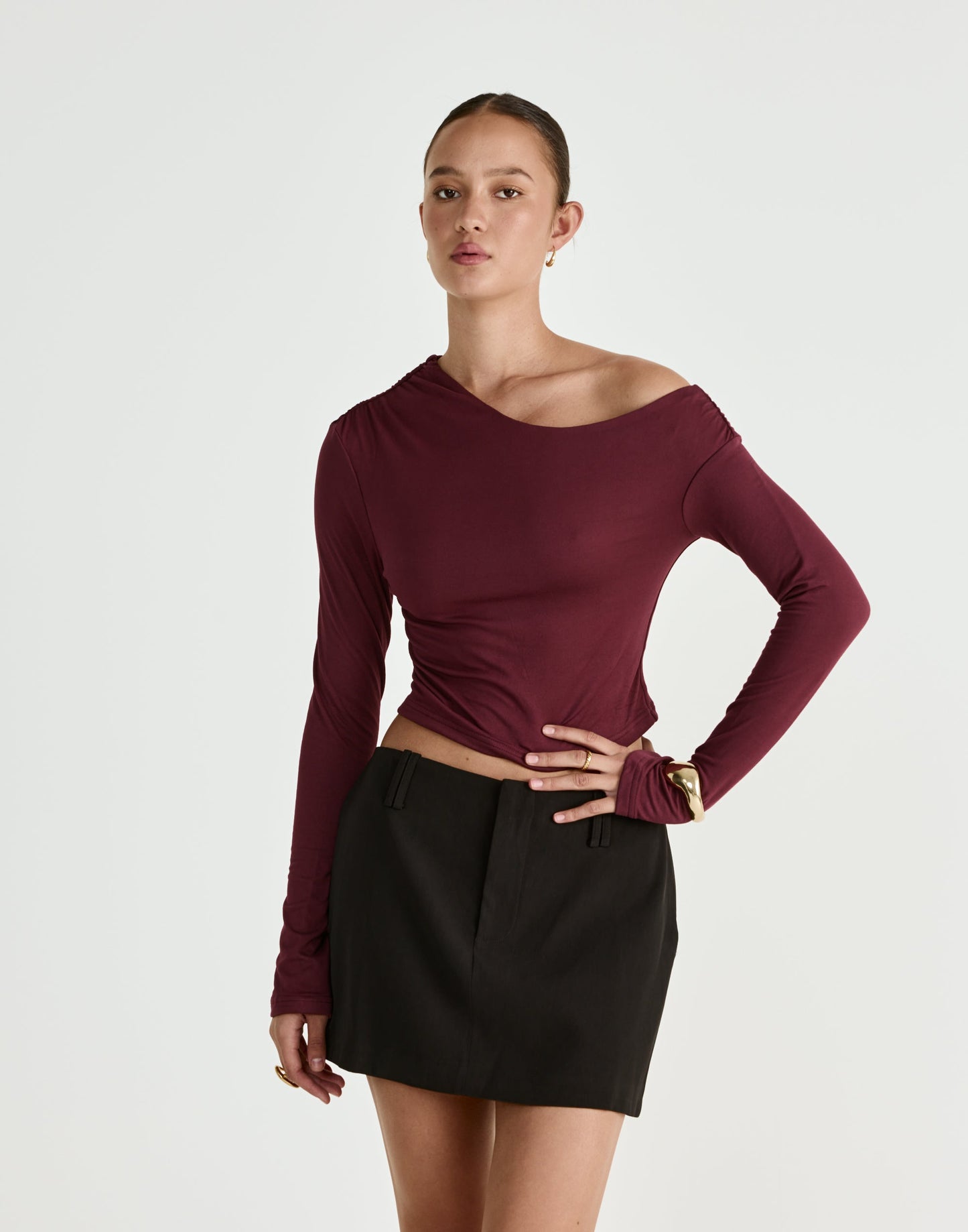 Ozias Long Sleeve Top (Plum)