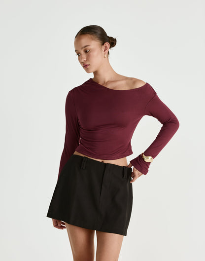 Ozias Long Sleeve Top (Plum)