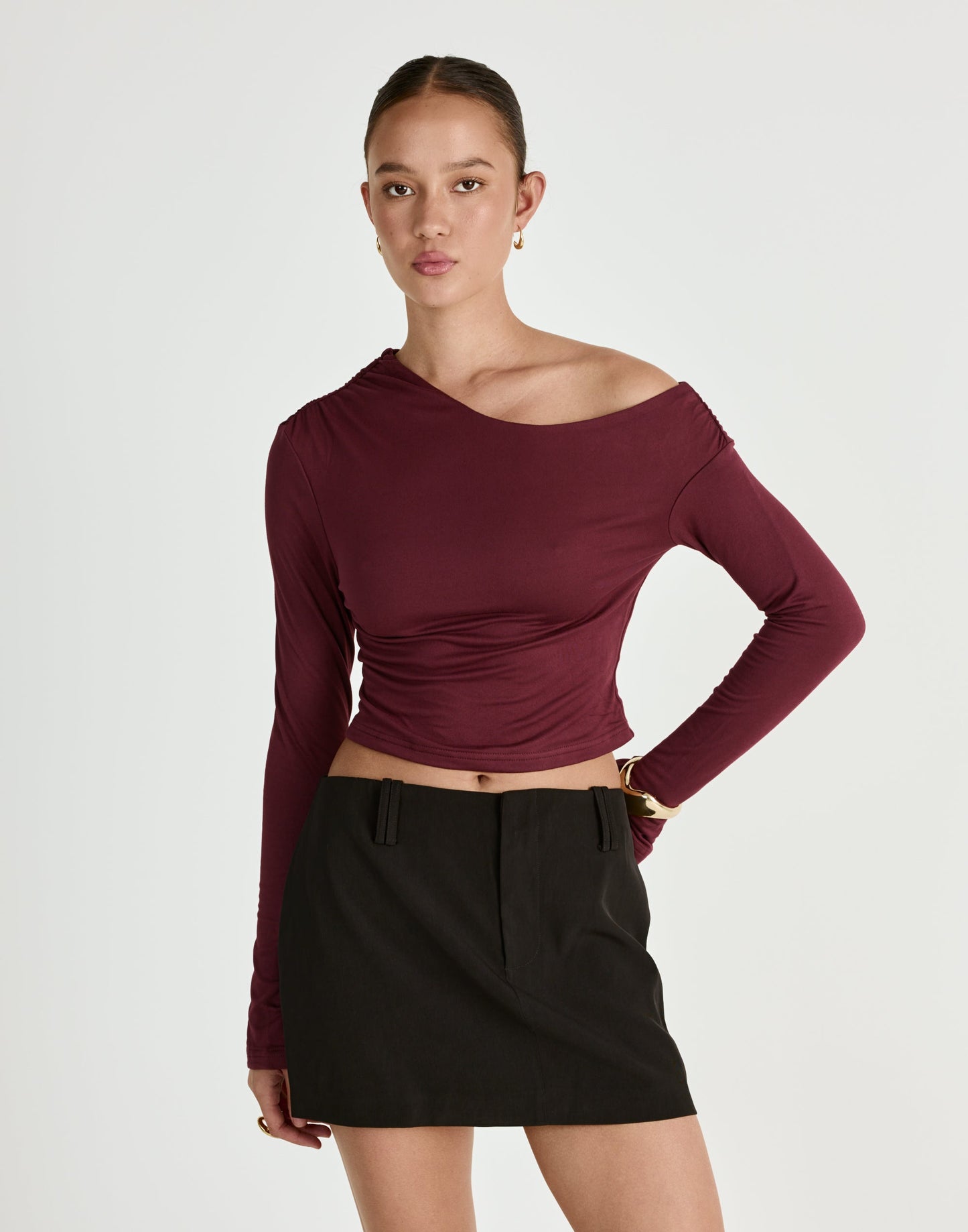 Ozias Long Sleeve Top (Plum)