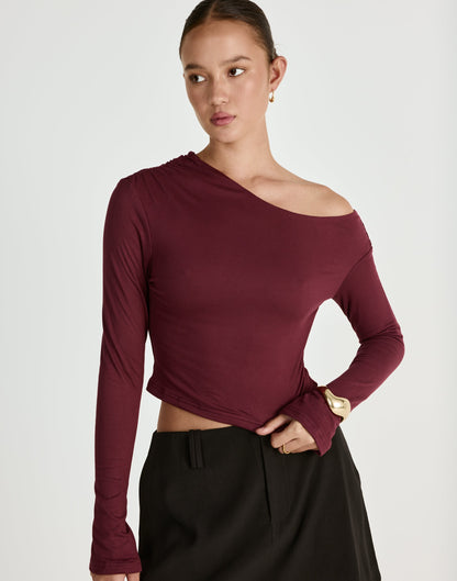 Ozias Long Sleeve Top (Plum)