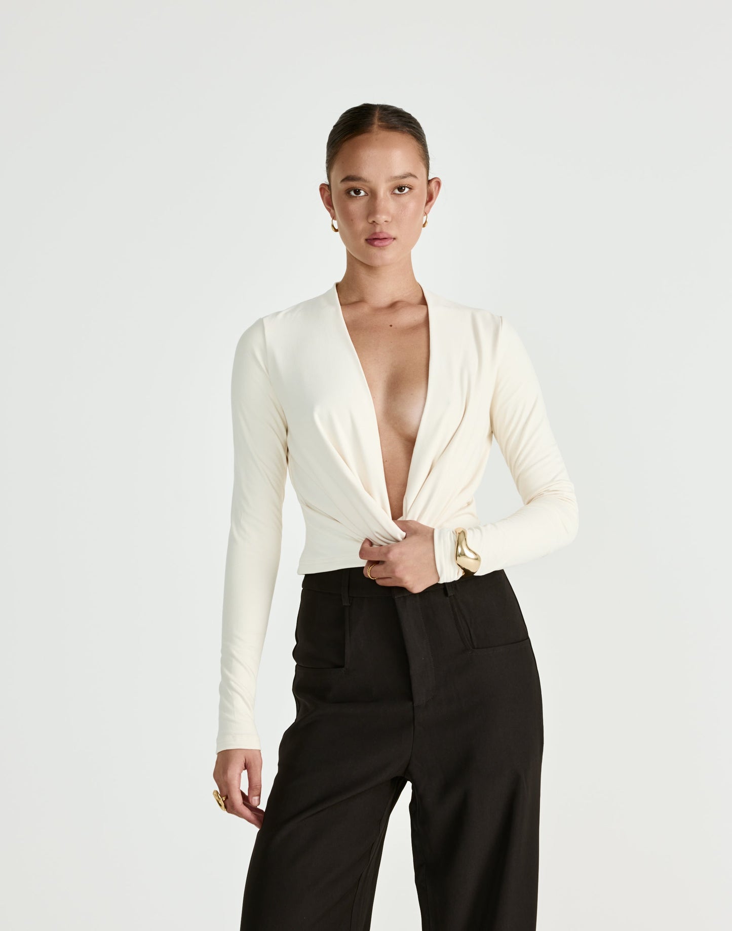 Dimitri Long Sleeve Top (Oat)