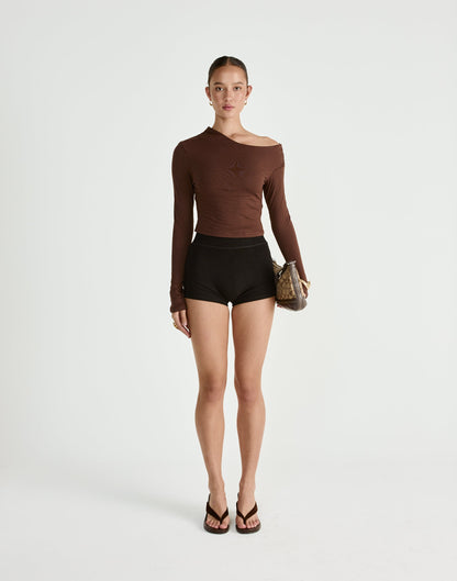 Ozias Long Sleeve Top (Chocolate)