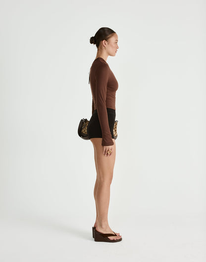 Ozias Long Sleeve Top (Chocolate)