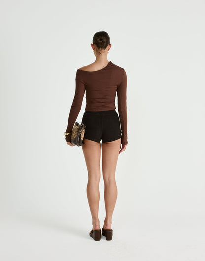 Ozias Long Sleeve Top (Chocolate)
