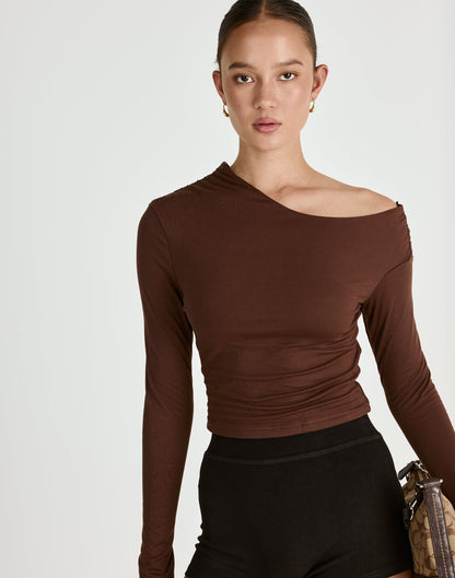 Ozias Long Sleeve Top (Chocolate)