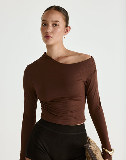 Ozias Long Sleeve Top (Chocolate)